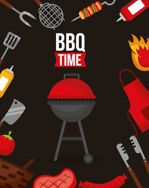 Free vector barbecue grill