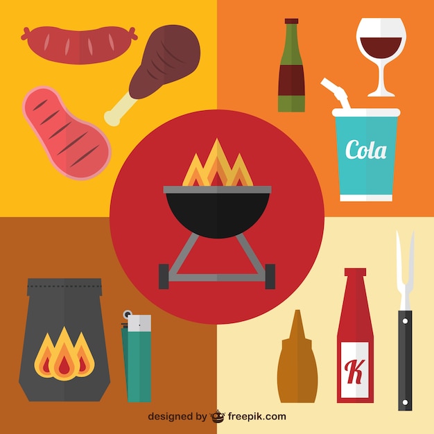 Barbecue picnic graphic elements