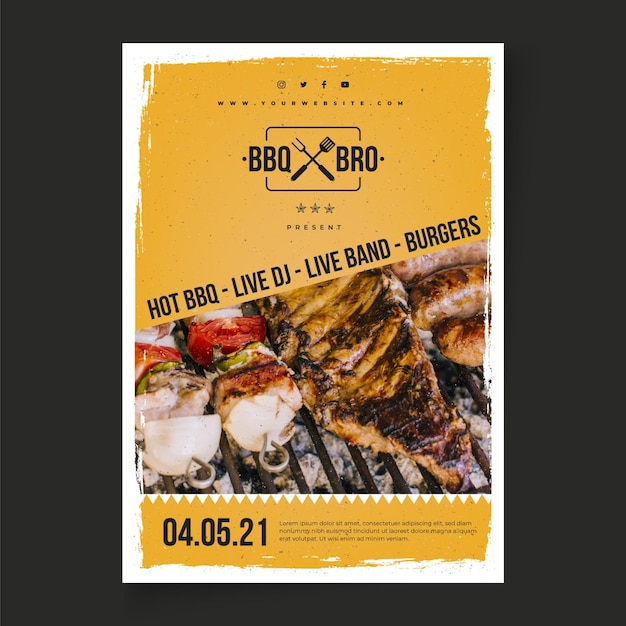 Barbecue poster template