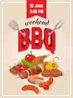 Free vector barbecue weekend poster