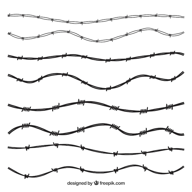 Free vector barbed wire collection of eight