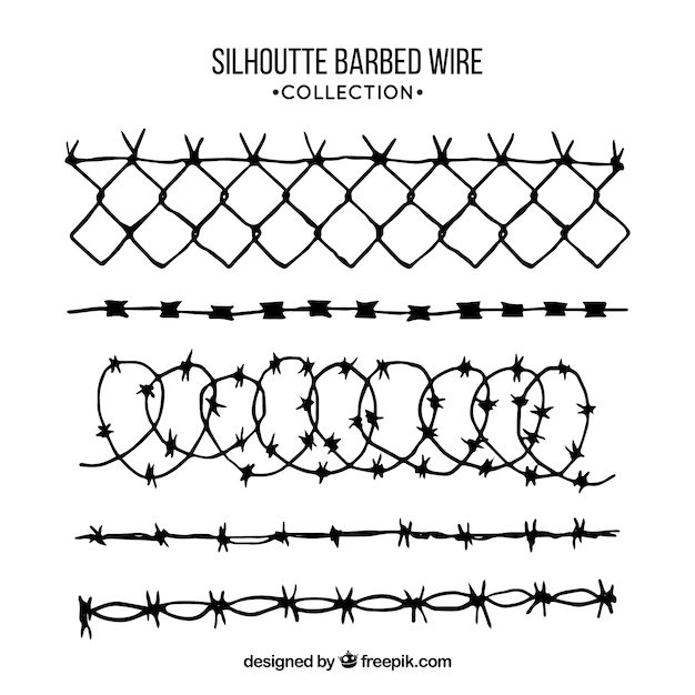 Barbed wire collection of five