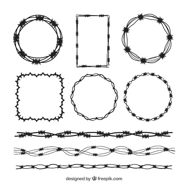 Free vector barbed wire frame pack