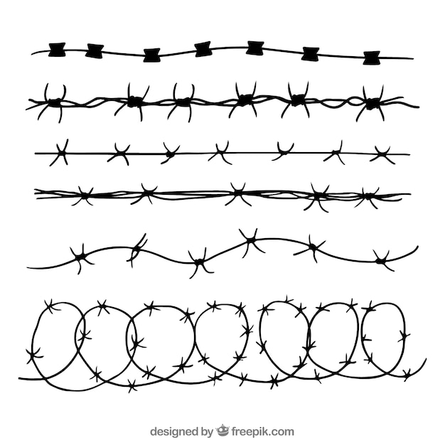 Free vector barbed wire pack of six