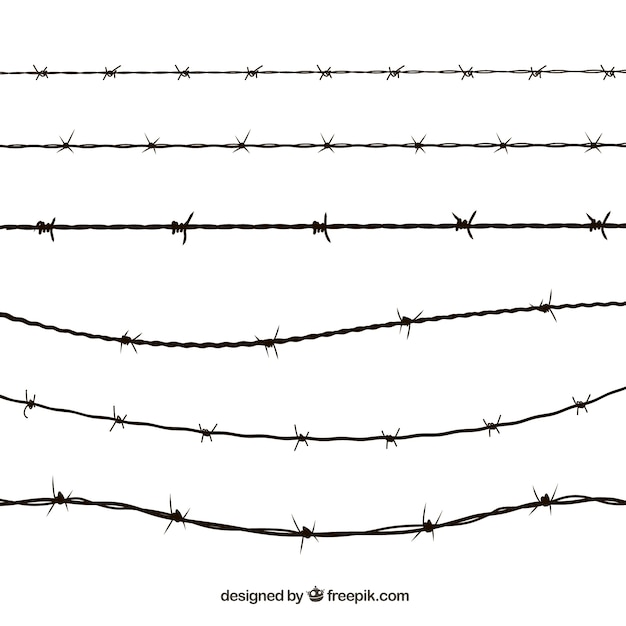 Free vector barbed wire set of six