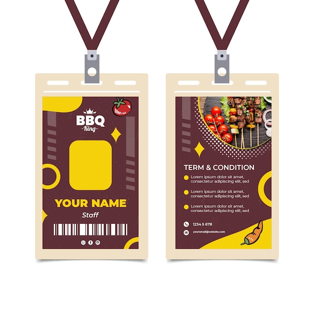 Barbeque id card template