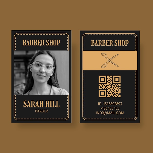 Free vector barber business card template