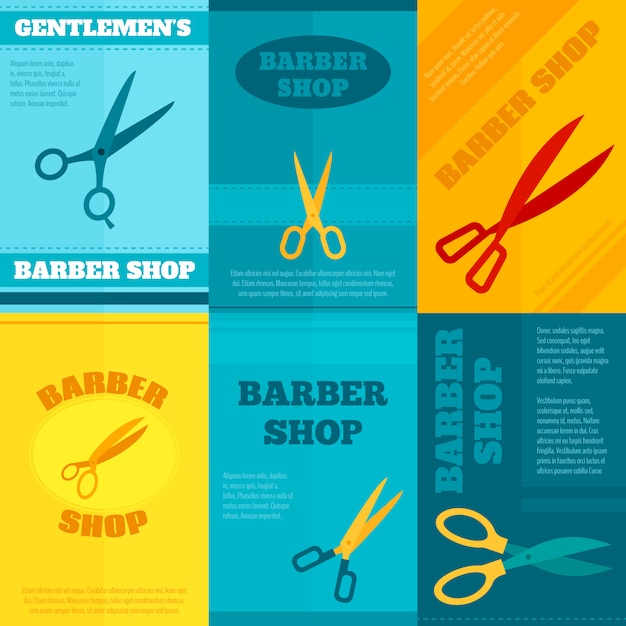 Barber poster template set