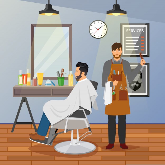 Barber Shop Flat Design