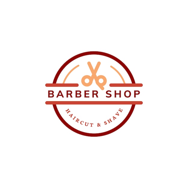 Free vector barber shop logo design illustration