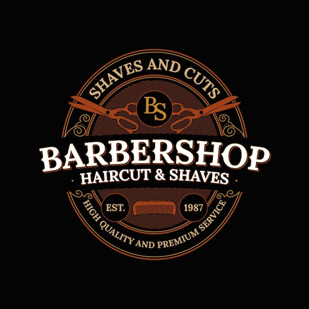 Free vector barber shop logo design