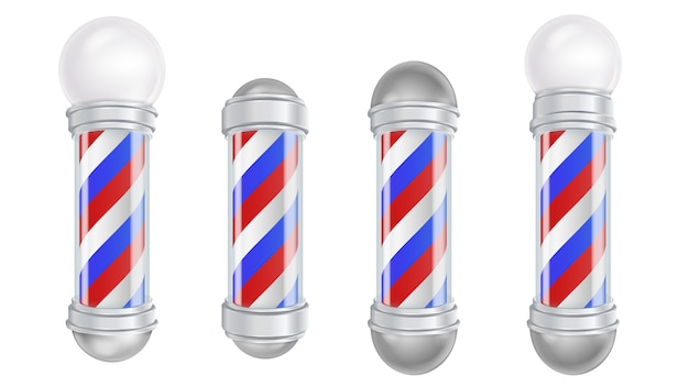 Download Free Barber Shop Pole Vector Old Fashioned Vintage Silver And Glass Barber Shop Pole Red Blue White Stripes Isolated Premium Vector Use our free logo maker to create a logo and build your brand. Put your logo on business cards, promotional products, or your website for brand visibility.