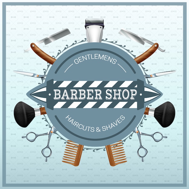 Barber shop realistic concept