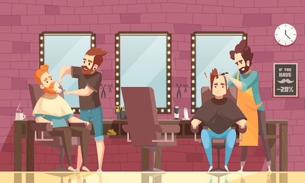 Free vector barbershop background illustration