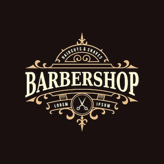Barbershop vintage ornamental logo