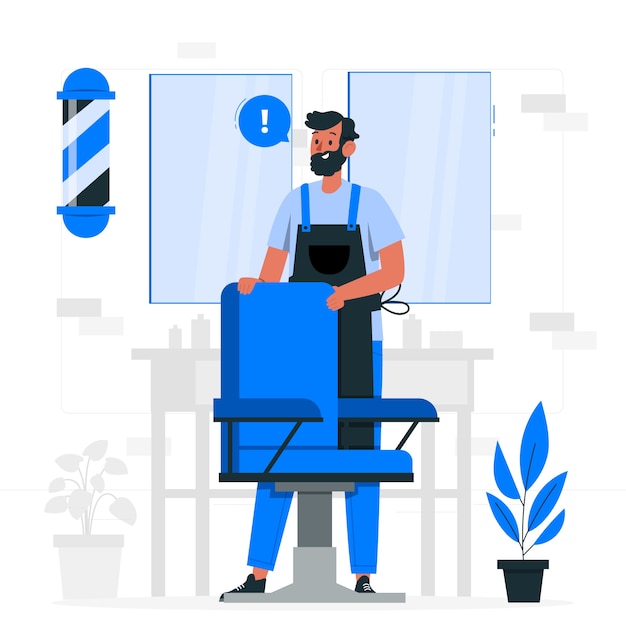 Free vector barbershop waiting clients concept illustration