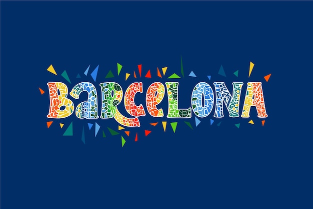 Free vector barcelona city lettering
