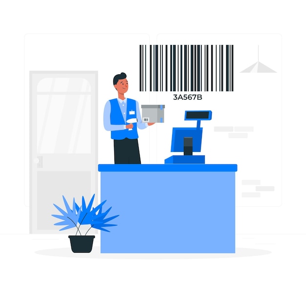Free vector barcode concept illustration
