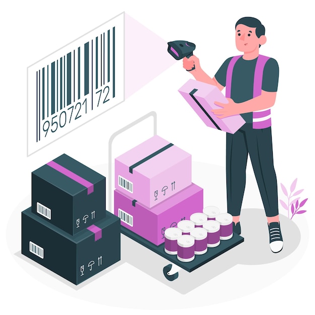 Free vector barcode concept illustration