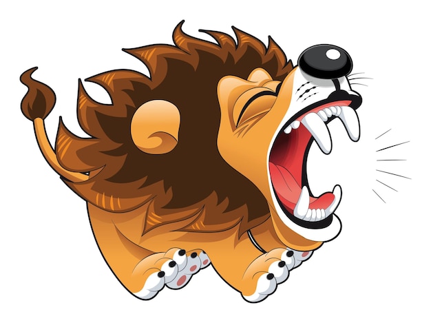 Free vector barking lion