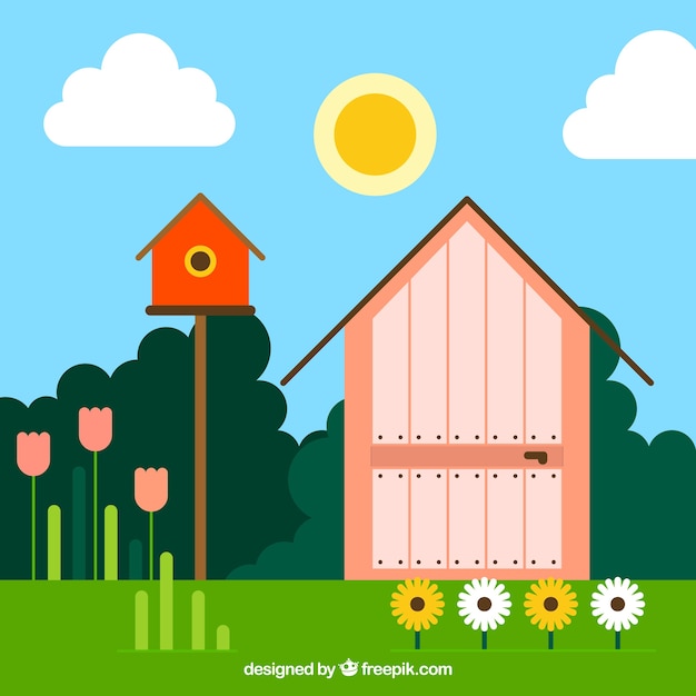 Barn in the garden design