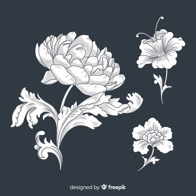 Baroque vintage flower collection