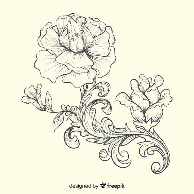 바로크 빈티지 꽃