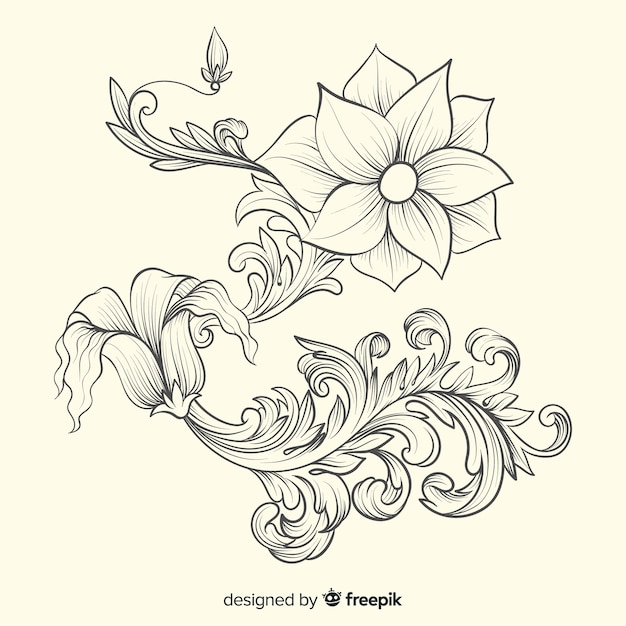 Baroque vintage flower