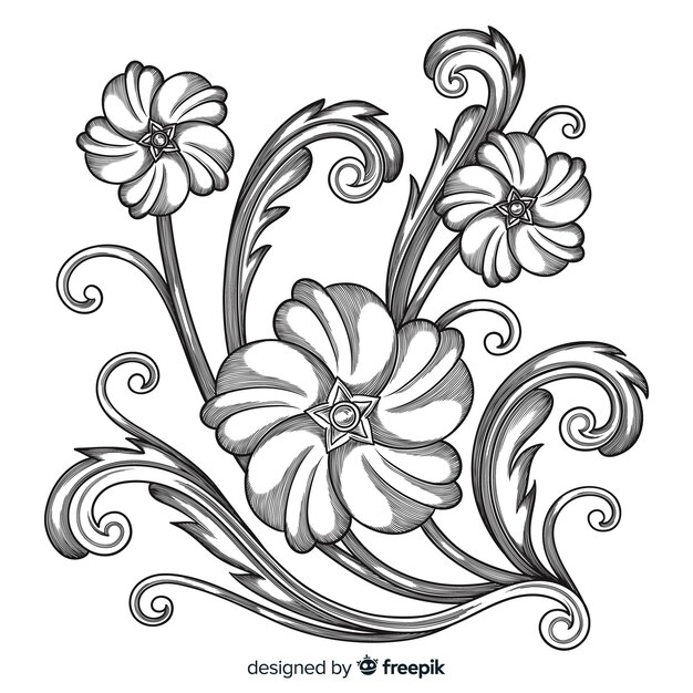 Baroque vintage flower