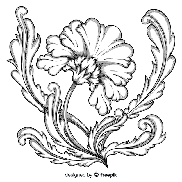 Baroque vintage flower