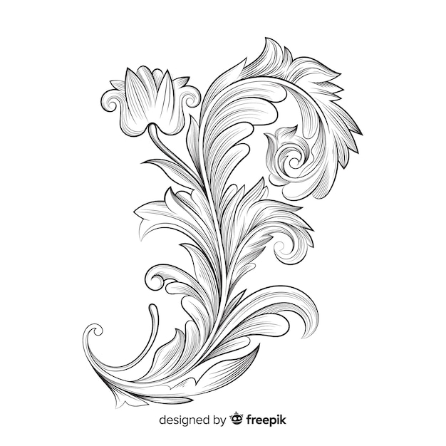 Free vector baroque vintage flowers