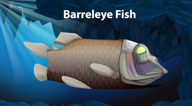 무료 벡터 barreleye 물고기 벡터 디자인