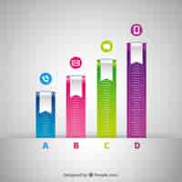 Vettore gratuito statistiche bar chart