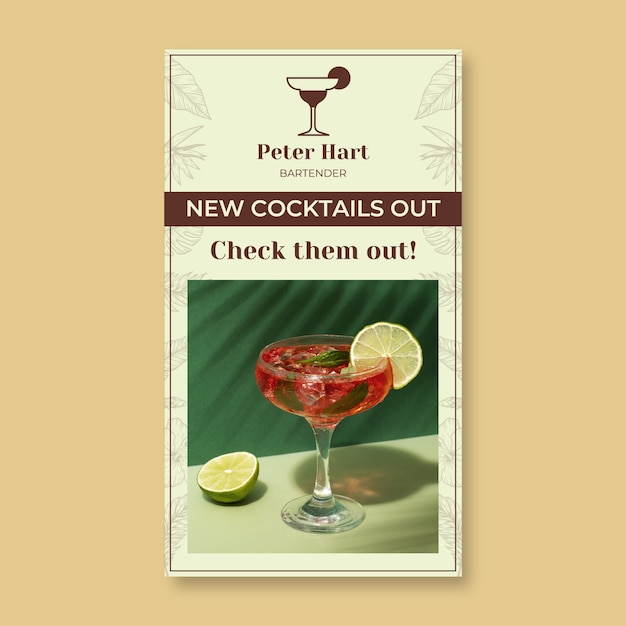 Bartender instagram story template design