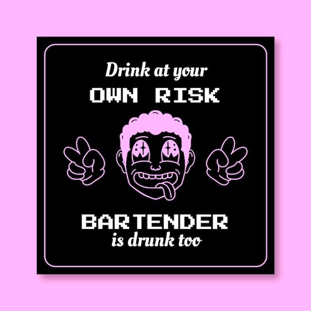 Шаблон дизайна знака бармена