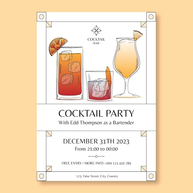 Bartending services flyer template design