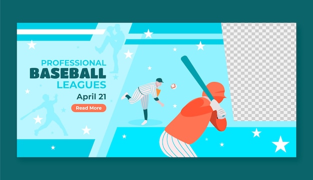 Vettore gratuito disegno del modello di banner di baseball