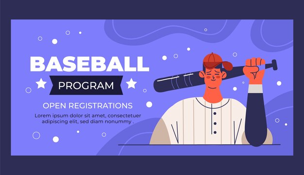 Free vector baseball banner template design