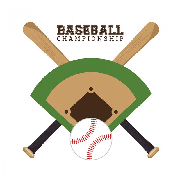 плакат чемпионата по бейсболу полевой мяч и летучие мыши