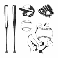 Free vector baseball club black elements set