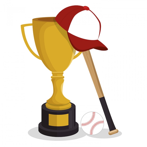 Vettore gratuito trofeo dell'illustrazione di sport del club di baseball