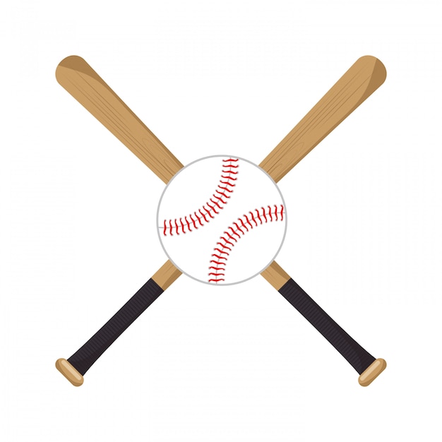 baseball crossed bats ball icons