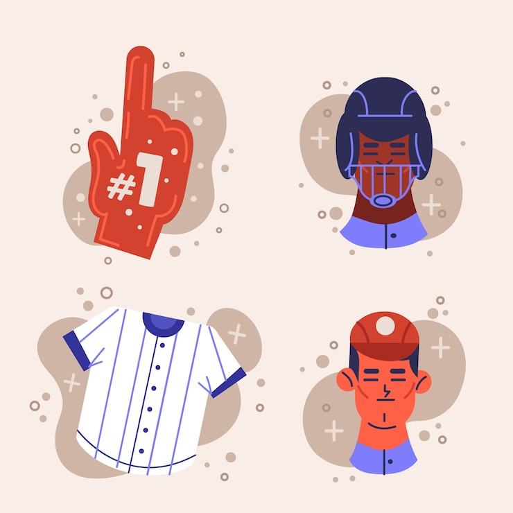 Free Vector baseball element set