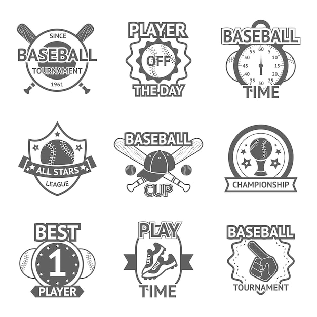 Baseball emblems set