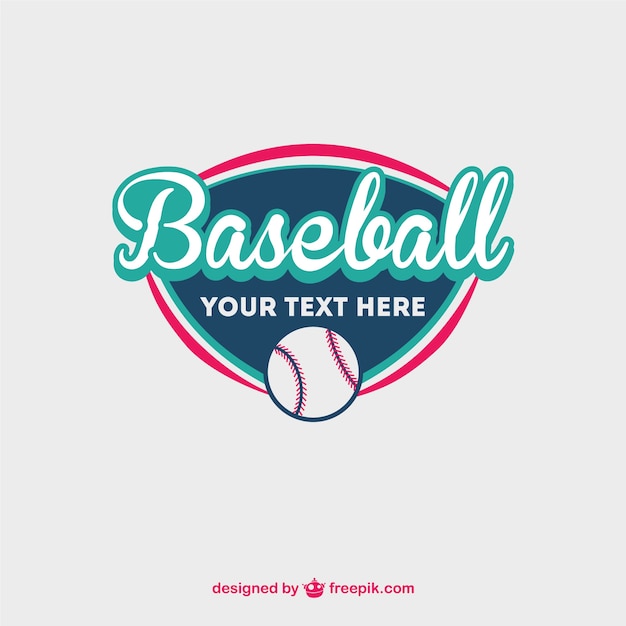 Free vector baseball logo with a ball