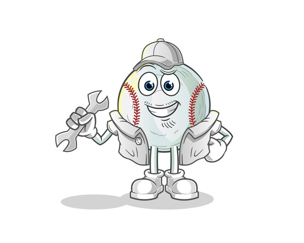 Premium Vector Baseball mechanic cartoon illustration