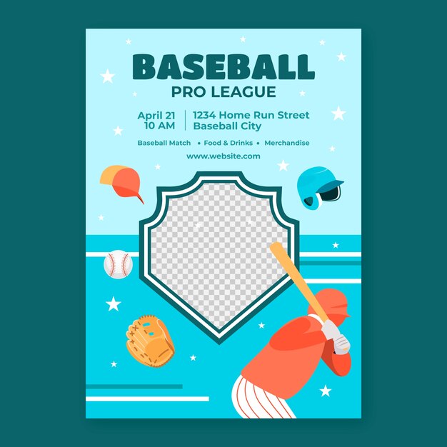 Baseball poster template design