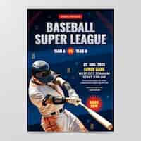 Free vector baseball poster template design