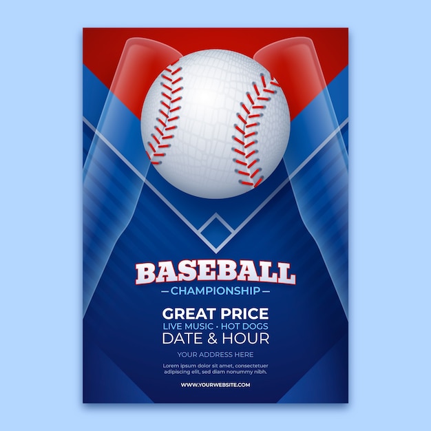 Free vector baseball poster template design