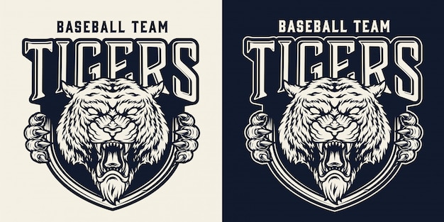 Baseball team vintage monochrome emblem